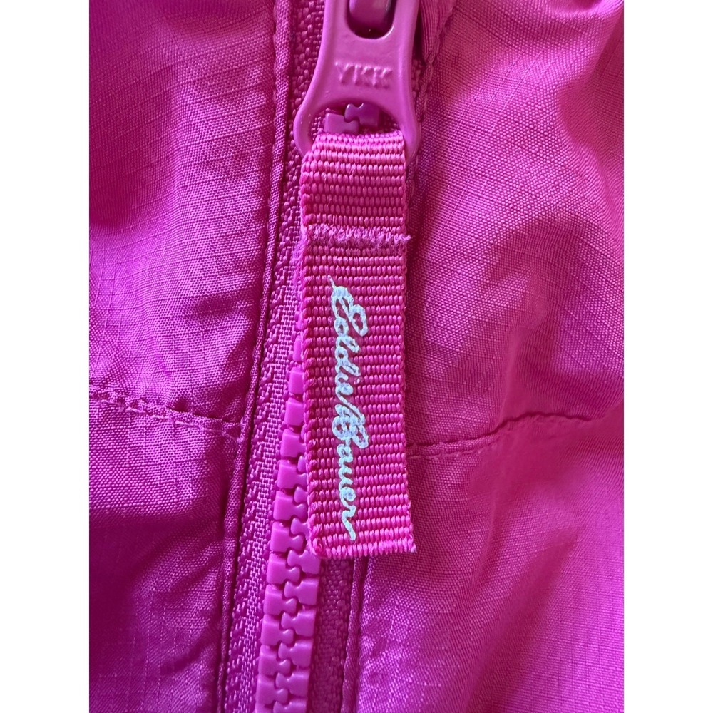Eddie Bauer Kids L 14/16 Pink Teal Hooded Full Zip Rain Jacket Windbreaker Gorp - Picture 11 of 12